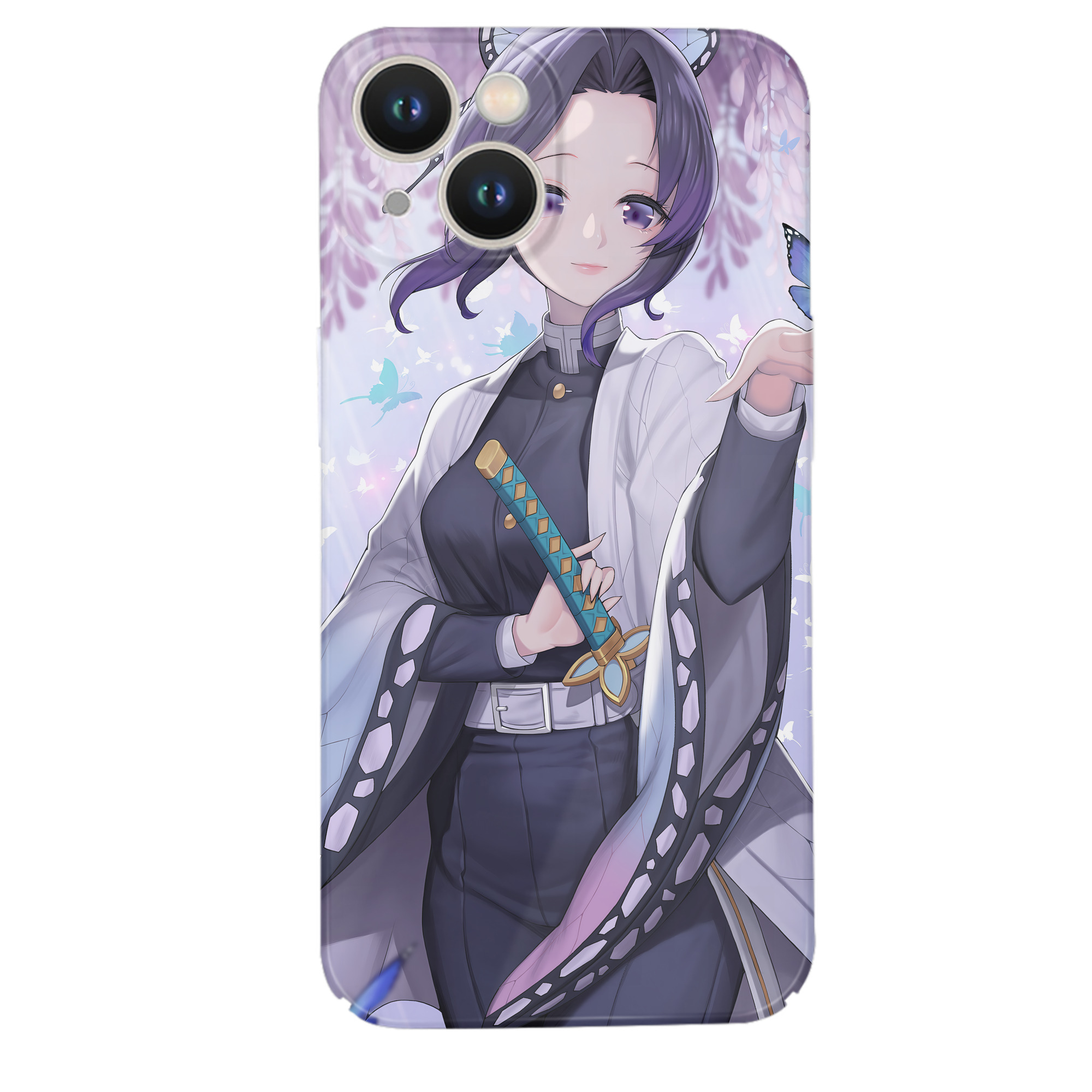 （画像用） 鬼滅の刃（きめつのやいば）蟲柱-胡蝶 しのぶ／こちょう しのぶ Kochou Shinobu 【iPhone 14シリーズ対応】ハードケース